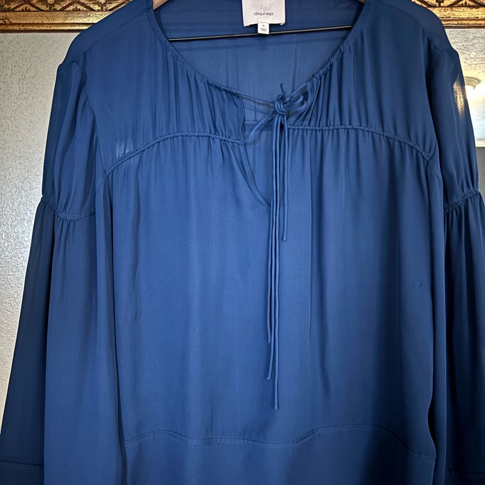Cinq à Sept Navy Long Sleeve Top